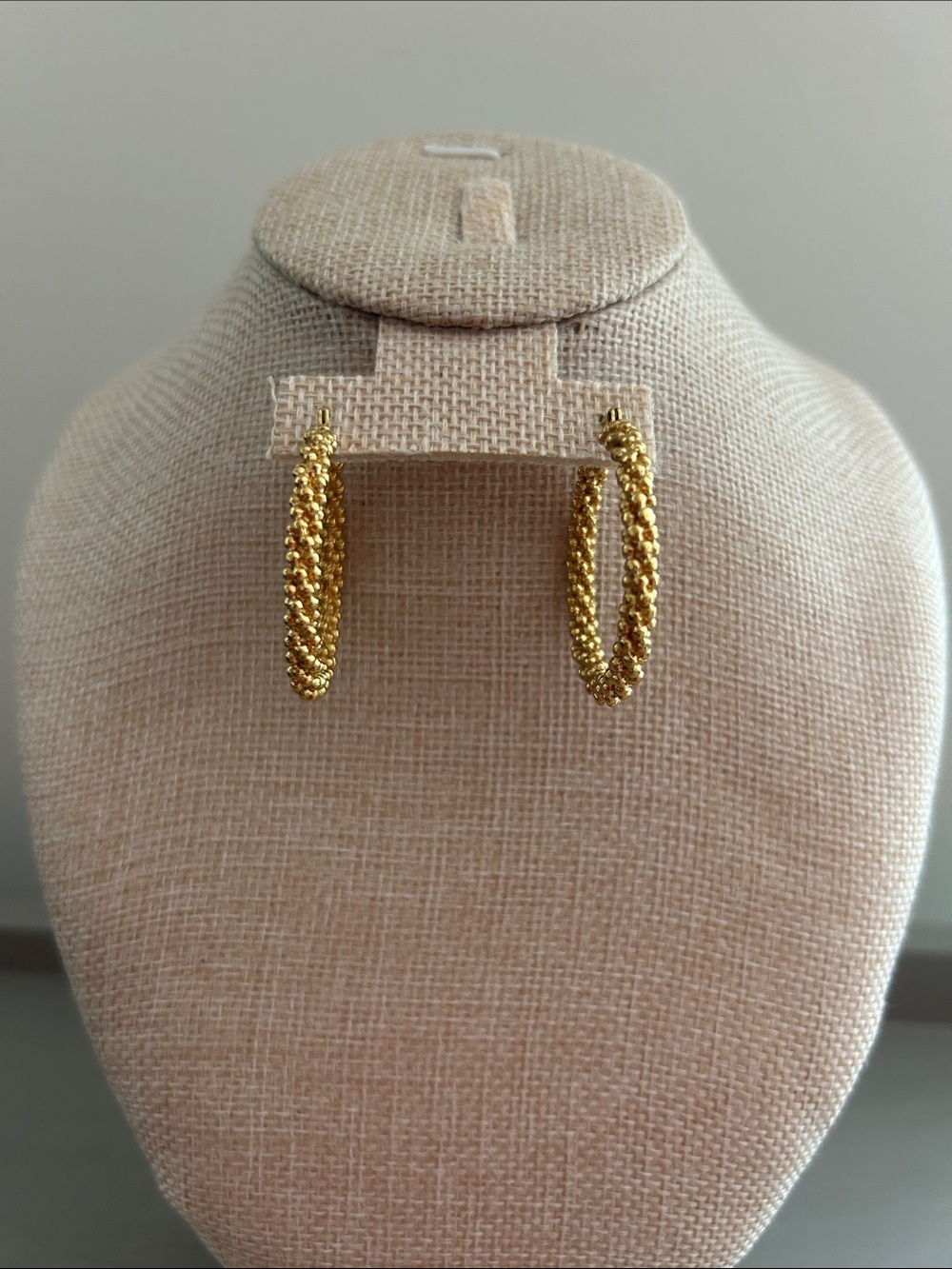Vintage Monet Goldtone Hoop Earrings